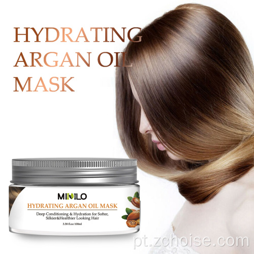 máscara de cabelo de óleo de argan marroquino de marca própria natural